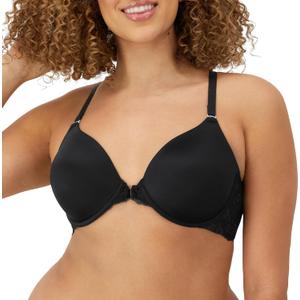 Maidenform Womens Racerback Bra with Shaping & Support, One Fab Fit Underwire Bras for Women, Lightly Lined, Front Closure (36B, Black)