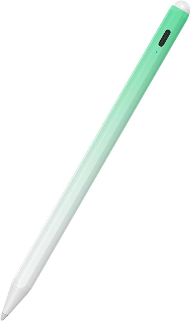 Stylus Pen for iPad 6th-11th Generation-2X Fast Charge Active Pencil Compatible with 2018-2025 Apple iPad Pro 11"/12.9"/M4, iPad Air 3/4/5/M2/M3,iPad Mini 5/6 Gen-Gradient White Green
