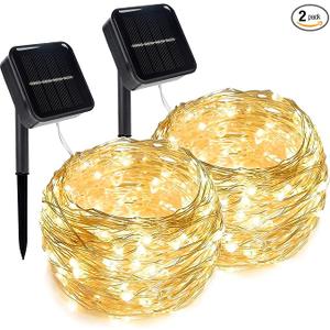 Twinkle Star 2 Pack Solar Christmas Lights Outdoor, Total 80 FT 240 LED Solar Powered Christmas Fairy Lights Waterproof with 8 Modes for Patio Garden Party Backyard Wedding Decorations Multicolor, Pack of 2