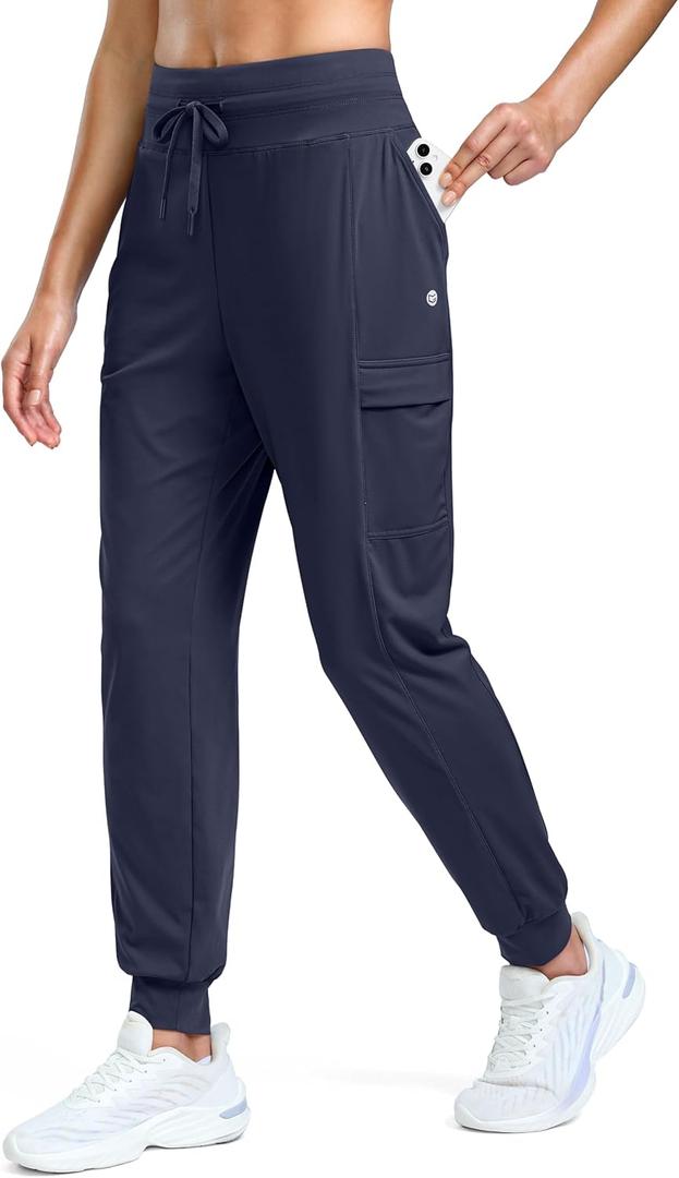 G Gradual Joggers for Women 4 Pockets High Waisted Athletic Jogger Pants Soft Sweatpants for Workout Running Travel (Blue, S)