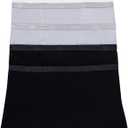 Hanes Women's Originals Ultra SuperSoft Boxer Brief Underwear (5-Pack) (Medium, Black/Silver Opal/White)