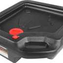 MaxWorks 51165 16-Quart Oil Drain Container, Black – Deep Drain Well, Ergonomic Handles, Spill-Resistant Design, Upright or Flat Storage – Ideal for Trucks, SUVs, and Farm Equipment