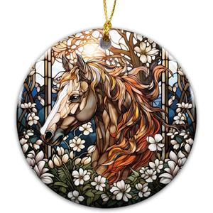 4 x Horse Ornament 2025  White Elephant Gift for Horse Lover, Horse Lover Gift, Rustic Farmhouse Holiday Tree Decoration, Animal Art Home Dcor Keepsake