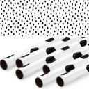 Skyygemm 6 Rolls Classroom Bulletin Board Paper Roll Polka Dot 4 x 12 ft Fade Resistant Colored Background Paper Bulk for Art Decor Drawing Craft(Lively White)