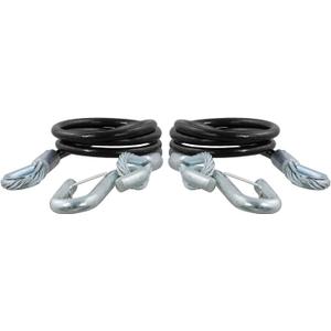 CURT 80151 44-1/2-Inch Vinyl-Coated Trailer Safety Cables, 7/16-In Snap Hooks, 5,000 lbs Break Strength, 2-Pack