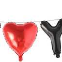 We Love you Banner Birthday Balloons - 16" Mother's Day I Love You Letters Balloon Foil for Father's Day Independence Day Teacher's Day Boss Day Theme Party Decoration (We Heart You Black)