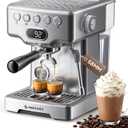 AMZCHEF Ultra Espresso Machine, 58mm Professional with PID Temperature Control for Light to Dark Roast Beans, Built-in Pressure Gauge & 10mm Steam WandProvides Barista-Level Lattes and Cappuccinos