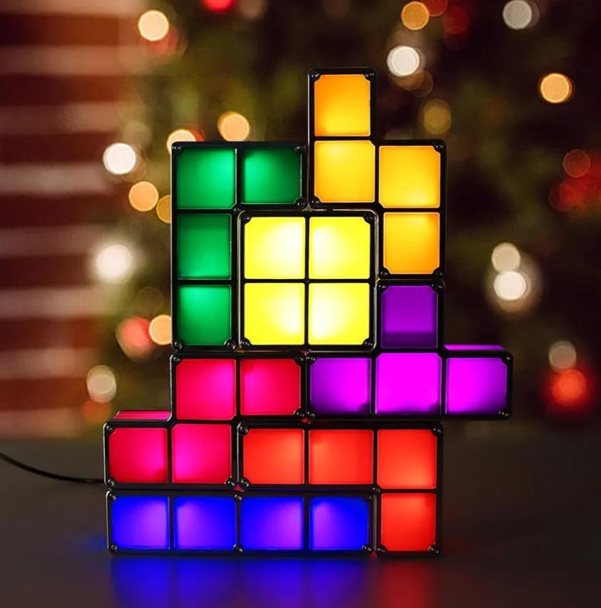 Stackable Night Light, 7 Colors LED Puzzle Light, 3D DIY Magic Puzzle Night Light, Novelty Desk Lamp for Room Decor and Teens Ideal Gift (Plug)
