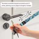 Lanyardio Stretchy Scrunchie Lanyard for ID Badges Keys, Cute Teacher Lanyard for Women with 2 Card Holders 19.23 Inch (Blackish Green)