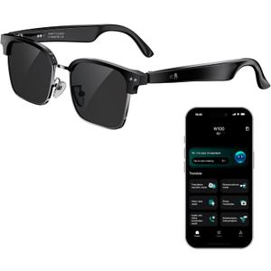 Smart Translation Glasses, AI Glasses Powered by Chat GPT for Men and Women, 6.0 Bluetooth Sunglasses with Polarized Lens, AI Real-time Translation with Translator 164 languages for Daily Use
