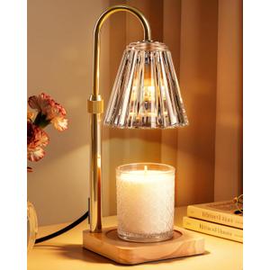 Marycele Candle Warmer Lamp with Timer & Dimmer - Mothers Day Gifts for Women Mom Her, Aesthetic Office Home Decor, Adjustable Height Wax Melter for Candle Jar & 3-Wick Candles (2 Bulbs Included)