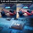 Qisoable Wireless HDMI Transmitter and Receiver 328ft/100m Extender 4K Decode Input 1080P Output Plug&Play Portable 2.4G/5.8G for Video and Audio to Monitor from PC/Projector/TV Box,with LED Display