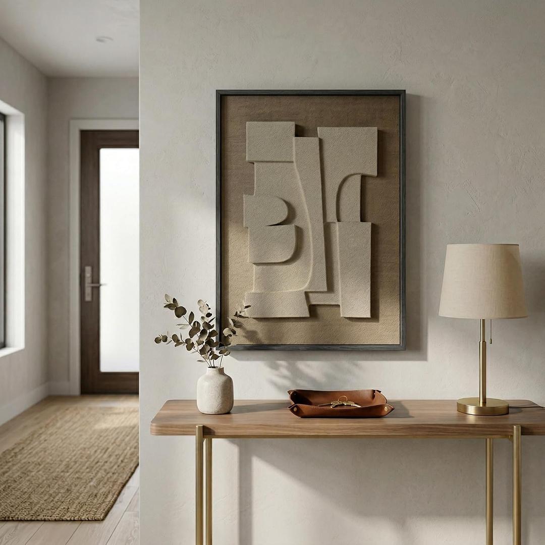 Framed Large-Scale 3D Abstract Wall Art for Office Decor, Perfect Geometric Textures Design It Exudes a Strong Sense of Aesthetic Appeal Ideal for Living Room and Bedroom Basement Walls 24x36 in