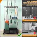 Broom mop Holder Cleaning Supplies Organizer Janitor carts on Wheels Housekeeping Station Storage Tools for Garage, Garden, Closet, Cabinet