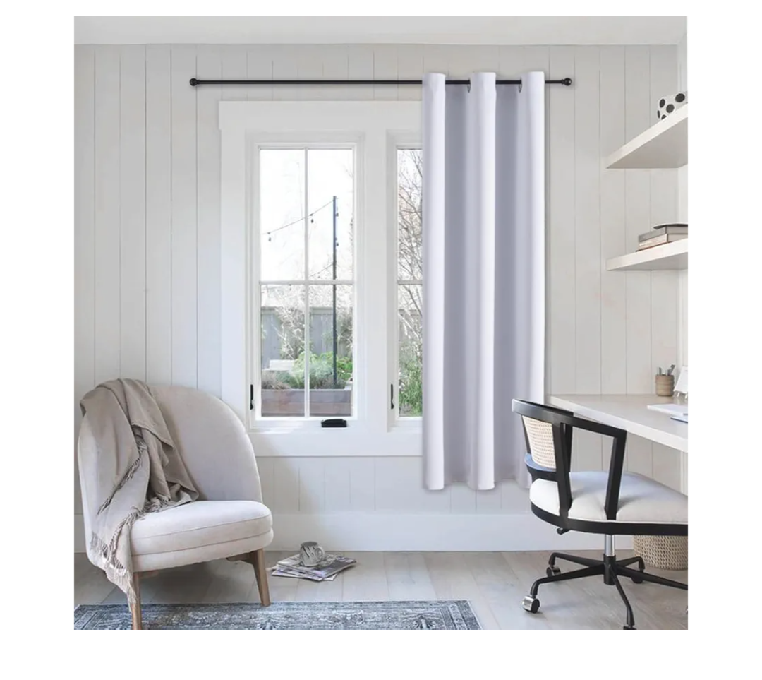 ChrisDowa Grommet Blackout Curtains for Bedroom - Thermal Insulated Room Darkening Curtains for Living Room (1 Panel Set, Greyish White, 42W x 63L)