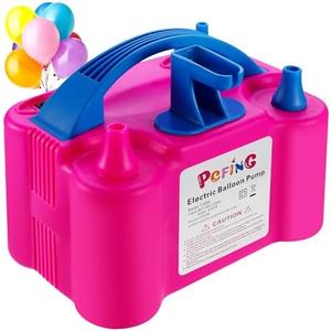 PCFING Balloon Pump Electric, Portable Balloons Inflator Blower Machine with Balloon Tie Tool & Dual Nozzle