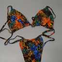 Women's Sexy Triangle Bikini Sets Cheeky Thong Swimsuit Adjustable Spaghetti Straps Bathing Suit