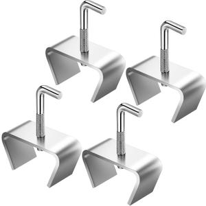 4 Pcs 1-1/4'' Bed Frame Rail Clamp Heavy Duty Zinc Plated Bed Frame Brackets for Connecting Metal Hardware Sections Together Ideal for Home, Hotel, and Commercial Use