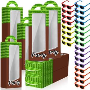 48 Pcs Pixel Party Favors Pixelated Theme Gift Boxes Pixel Sunglasses Birthday Party Supplies (Vibrant Colors)