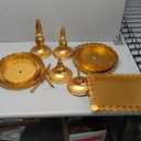 Suwimut 10 Pieces Gold Cake Stand Set, Metal Round Cupcake Holder Dessert Display Plate Serving Platter, Dessert Table Stands and Trays Set for Christmas, Wedding, Birthday, Anniversary, Tea Party