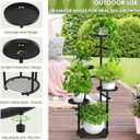 TOSKING 5-Tier Tall Plant Stand Indoor & Outdoor, Anti-Tip Round Base for Pots, Child and Pet Friendly, Heavy Duty Corner Shelf for Multiple Plants, Space-Saving Design for Living Room Balcony Garden (Black, 38in)