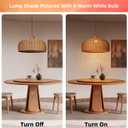 Arturesthome 23.6in Large Rattan Pendant Light for Dining Room, Boho Pendant Light Wicker Pendant Lamp Shade Ceiling Hanging Lighting Fixture for Kitchen Island Foyer, 23.6″W x 13.75″H
