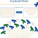 JarThenaAMCS 300 Pcs Golf Cocktail Picks 3 Colors Golf Club Putter Toothpicks Long Cocktail Appetizer Skewers for Fruit Drink Dessert Party Supplies
