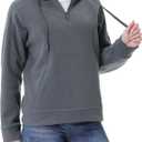GIMECEN Women's Polar Fleece Hoodies Quarter Zip Sweatshirt Long Sleeve Sweaters Casual Pullover Jacket with Pocket (XXL)