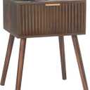 Mid Century Modern Nightstand, Small End Tables Living Room, Accent Bedside Table with Drawer for Bedroom and Small Space, Rustic Brown