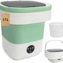 Portable Washing Machine 17L, Foldable Mini Washer with Spin Dryer, 3 Cleaning Modes for Baby Clothes, Underwear & Socks, Compact Laundry Machine for Travel, Dorms & Camping