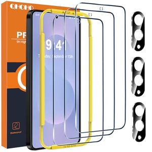 QHOHQ Screen Protector for Samsung Galaxy S25 Edge with Camera Lens Protector, Top 9H+ Tempered Glass, Full Coverage, Ultra Durable, with Easy Installation Tool 3 PACK