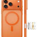 TORRAS Magnetic Shockproof for iPhone 17 Pro Case, Compatible with MagSafe, MilitaryGrade Drop Protection, Camera Control, DIY Button, Slim Translucent Phone Case for iPhone 17 Pro, Orange