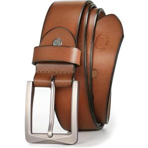 CHAOREN 1.5" Mens Belts Leather - Italian Full Grain Leather Belts - Ideal for Casul Jeans & Work Wear (Waist 43"-44", Tan)