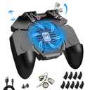 Mikirini PUBG Mobile Controller with Phone Cooler 4000mAh Built-in Battery for PUBG/Knives Out/Call of Duty, PUBG Game L2R2 Triggers for 4.7-6.5" Android Phones and iPhone