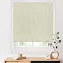 LazBlinds 100% Blackout Roller Shades, No Tools No Drill Cordless Blinds for Windows, Thermal Insulated UV Protection Privacy Window Shades for Bedroom (48''W x 72''H, Cream)