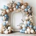 RUBFAC 129pcs Dusty Blue Balloons Different Sizes 18 12 10 5 Inch Latex Haze Blue Balloon Garland Arch for Party Decoration Birthday Wedding Engagements Anniversary Baby Shower Party Supplies