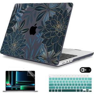 Mektron Case for 2026 M5 MacBook Pro 16 inch A3429 A3428 M4 A3403 A3186 M3 A2991 M2 A2780 M1 A2485 (2021-2025) Pro/Max with Liquid Retina XDR, Hard Shell Plastic Laptop Cover, Dahlia Flower C035