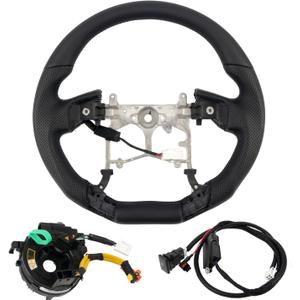 HIGH FLYING for Toyota 4Runner 2014-2024, Tundra 2014-2021 Steering Wheel Replacement Part BLACK Perforated Leather No Strip (With Heating Function)