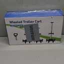 Backpack Trolley, Wheeled Cart Aluminum Alloy, Folding Trolley Cart for Schoolbag, 6 Wheels Luggage Cart with Edge Guard