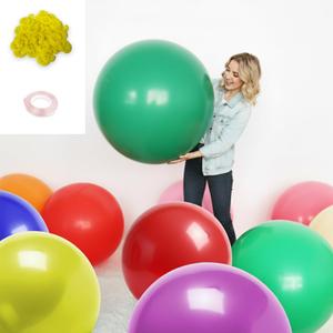 36 Inch Giant Latex Balloons Set 9 Pcs Multi-Color Big Balloons with Tie-Free Balloon Sealing Clips 20 Pcs for Birthday, Wedding, Baby Shower, Party Decorations, Outdoor Activity