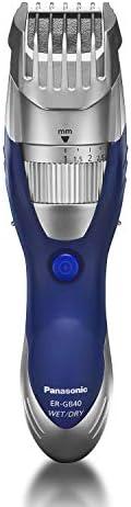 Panasonic Cordless Men's Beard Trimmer With Precision Dial, Adjustable 19 Length Setting, Rechargeable Battery, Washable - ER-GB40-S (Blue)