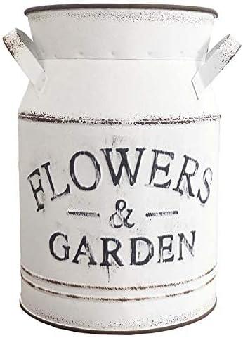Galvanized Metal Rusty Milk Can Jug Pot for Home,Garden Decoration or Gift (Large)