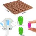 Juome Gummy Skull Silicone Candy Molds, 2 Pack Mini Skull Gummie Chocolate Molds with Dropper for Halloween Gummies, Candies, Jello, Chocolate (80 Cavities)