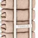 Wall Towel Rack for Rolled Towels, Towel Storage for Small Bathroom Can Holds 6 Large Towels, 30 inch Towel Racks with Shelf, White