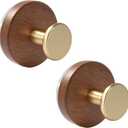 Suction Cup Hooks for Shower Heavy Duty 11 LB Strong, No-Drill Shower Hooks for Inside Shower, Waterproof Towel Hooks for Bathroom, Glass, Window, Mirror, Door, Loofah & Coat Holder (2, Brushed Gold)