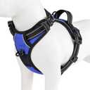 PHOEPET No Pull Dog Harnesses for Small Puppies Reflective Adjustable Front Clip Vest with 2 Metal Leash Attachment Hooks Soft Handle [Over The Head Design](L, Royal Blue)