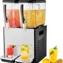 VEVOR Commercial Beverage Dispenser, 2 Tanks 12 L / 12.7 QT Per Tank Juice Dispenser, 286W Stainless Steel Ice Tea Drink Machine with 45°F-54°F Cooling Temperature, for Cold Drink Restaurant Bar Party