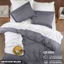 Utopia Bedding Duvet Cover Queen Size - 3 Piece with Zipper Closure - 1 Comforter Cover 90X90 Inches & 2 Pillow Shams 20X26 Inches (Grey) Comforter Not Included