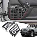 Z8 Metal Front Door Pockets for 2007-2018 Jeep Wrangler JK JKU 2/4 Storage Stainless Steel Door Side Insert Organizer