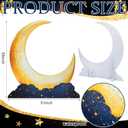 Leinuosen 5 Ft Moon Starry Night Party Decorations Crescent Moon Cardboard Stand up Cutout Large Life Size Twinkle Little Backdrop Prom Party Photo Prop Standup for Movie Night Birthday Homecomings